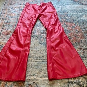 Free people red vegan leather pants